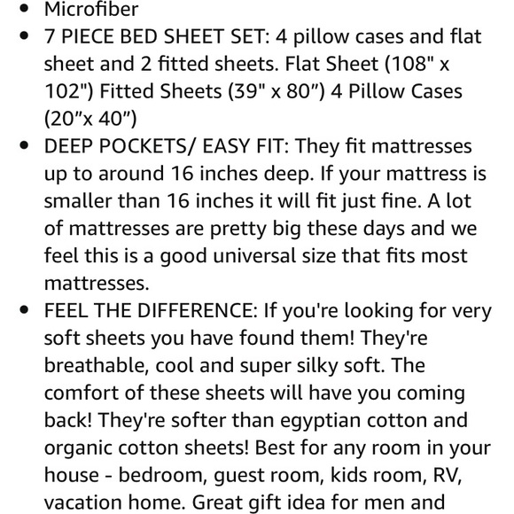 Split King Size Sheet Set - 7 Piece Set - Hotel Luxury Bed Sheets - Picture 5 of 11